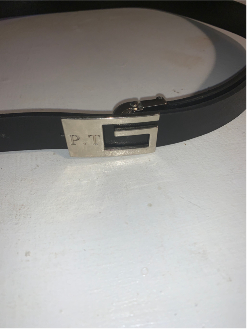 Women's Unbranded Black Belt with Silver Tone G Buckle One Size